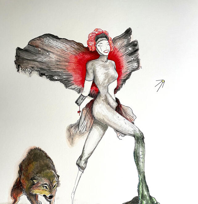 ink marker. watercolor paper. 16x20in.